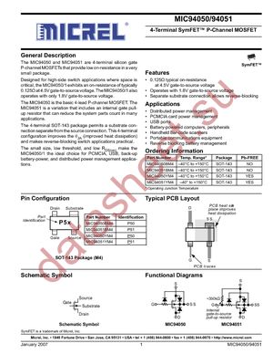 MIC94050YM4 TR datasheet  